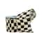 Celebrate It; 2.5" x 6.6yd. Wavy Black Check Wired Faux Linen Ribbon by Celebrate It®; Category:Halloween Ribbon; Image:2